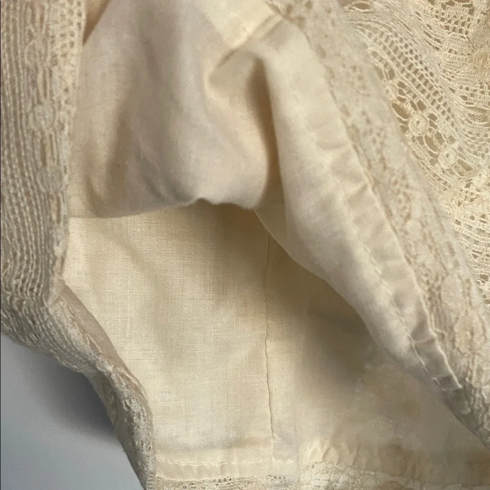 Baby girl 12 months Cream Lace Top with Floral Skirt